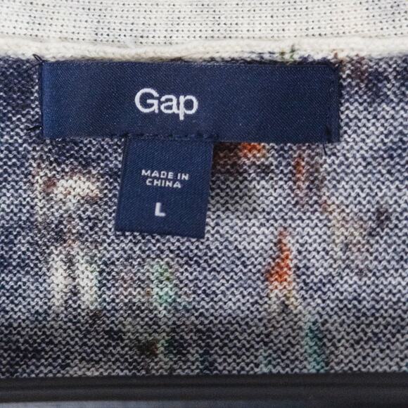 Gap Women’s Cardigan Button Front Coquette Preppy Casual Painter Knit Navy Sz L - Picture 12 of 12